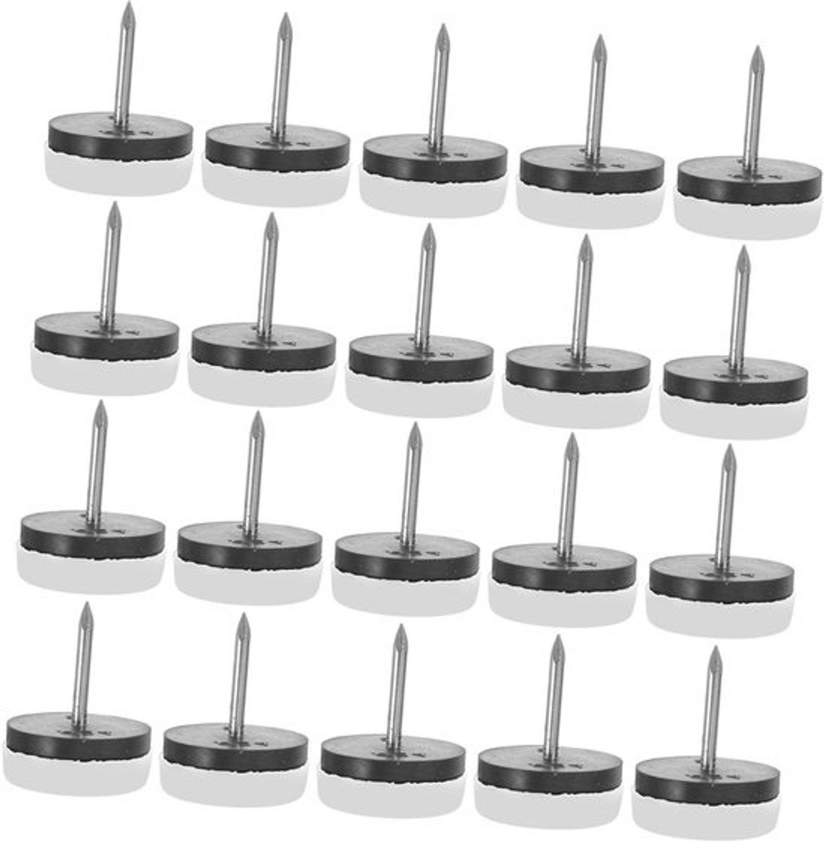 Antislip Meubelpads - Stoelpootdoppen Vloerbeschermers - Meubels Stabiliseren - Met Spijker Bevestiging - 3 cm - Wit