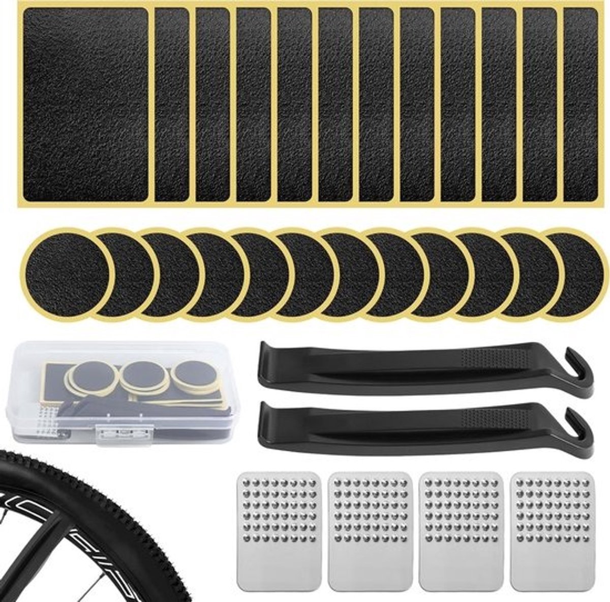 Fietsband Reparatiekit - Lekke Banden - Onderweg Herstellen - Zonder Lijm - 30 Stuks - Rood