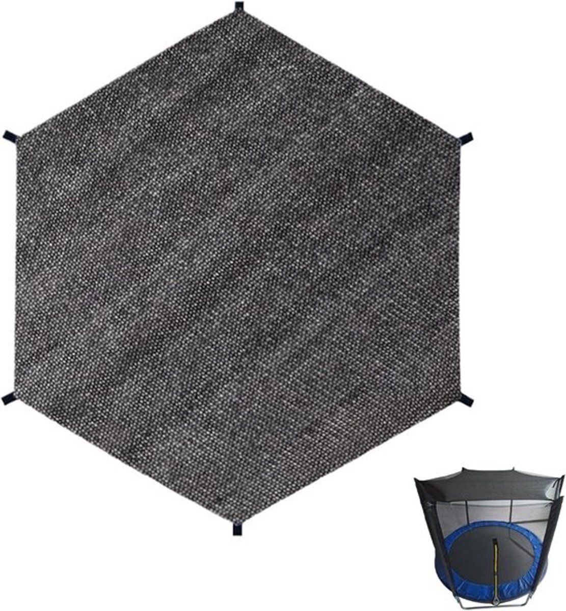 Zonnescherm voor trampoline - UV-bestendig schaduwzeil voor 6 en 8-stangen trampolines - meerdere maten 183-427 cm