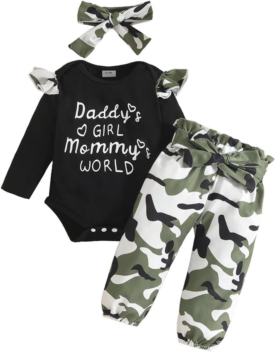 3 stuks babymeisjes herfst winter kleding set kinderen lange mouwen top broek bloemen rompers body + hoofdband