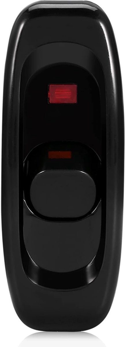 kabelschakelaar, snoerschakelaar netwerkschakelaar aan/uit-schakelaar met LED-indicatie, voor tafellamp spiegellamp wandlamp 1-polig AC 250 V 10 A (ZWART)