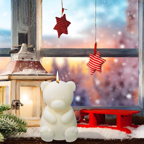 3D Teddy Beer Siliconen Mal, Schattige Dieren Kaarsenmal voor het Maken van Kaarsen, Fondant Chocolade Aromatherapie Zeep Mal voor Handgemaakte Cadeau Huisdecoratie — afbeelding 4