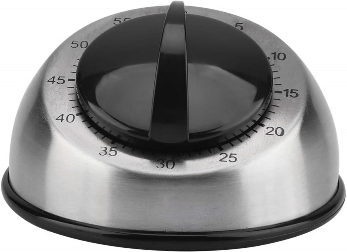 Keuken Timer - 60 minuten RVS keukentimer Mechanische Wind-Up Timer Tijdherinnering