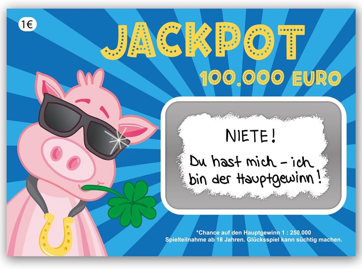 Coon Lotto Jackpotlot om te personaliseren - Maak zelf krasloten met Lotto krasloten - Nep kraslot om te personaliseren