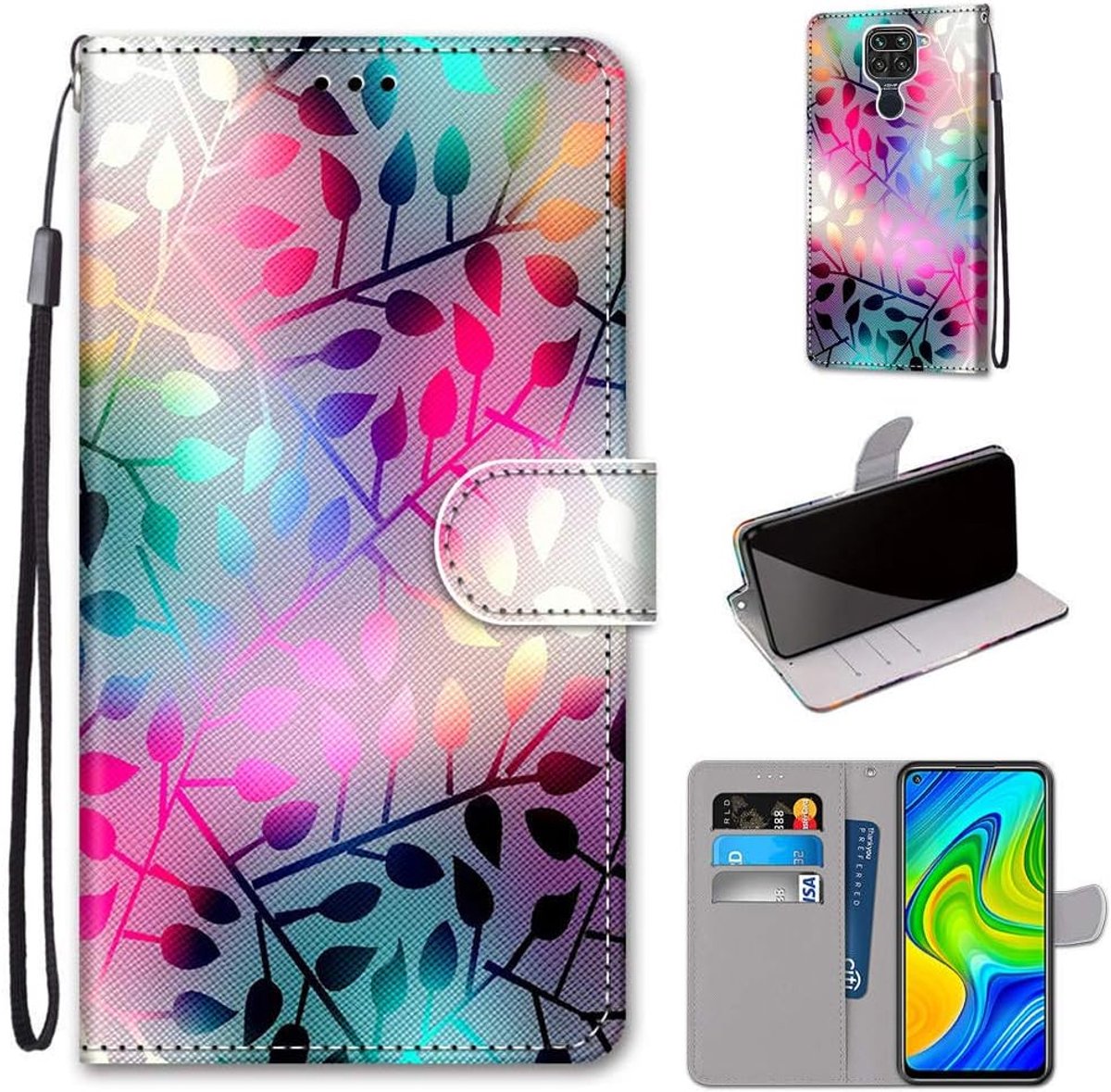 Portemonnee Telefoonhoes voor Xiaomi Redmi Note 9