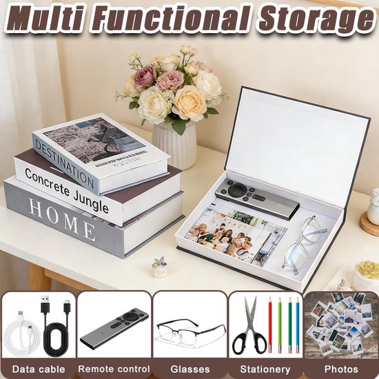 3 stuks decoratieve boeken, decoratieve boekenbox, opbergdoos, boekendoos, decoraties voor de salontafel, geschikt voor woonkamer, slaapkamer, boekenkasten, kantoren, schoorsteenmantel en — afbeelding 3