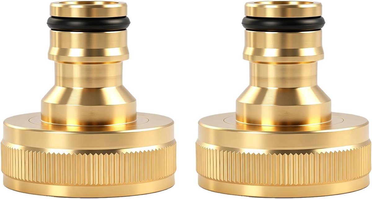 2PCS Slangverbinder 1 Inch Van Messing, Adapter Voor Waterkraan En Tuinslang, Snelkoppeling, Kraanverbinder 1 Inch, Slangaansluiting Voor Waterkraan, Tuin, Huishouden En Landbouw