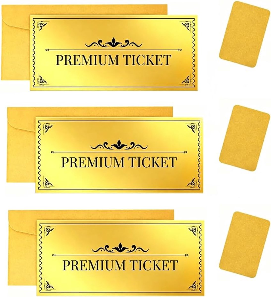 3 stuks kraskaarten, personaliseerbaar, verrassingskaarten, goud, goed cadeau, tickets, bioscoop, kraspellen, personaliseerbaar, voor aankondiging, zwangerschap, verjaardag, kaarten