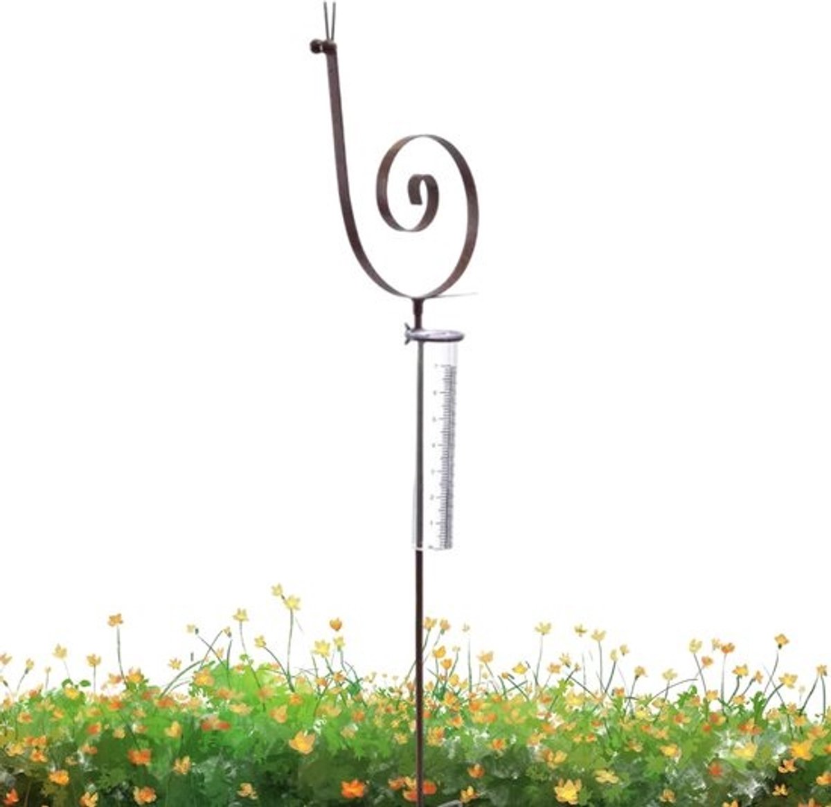 Regenmeter Slak - Tuindecoratie Meter - Tuin Water Meten - Roestvrij IJzer - 32 x 20 x 6 cm - Brons
