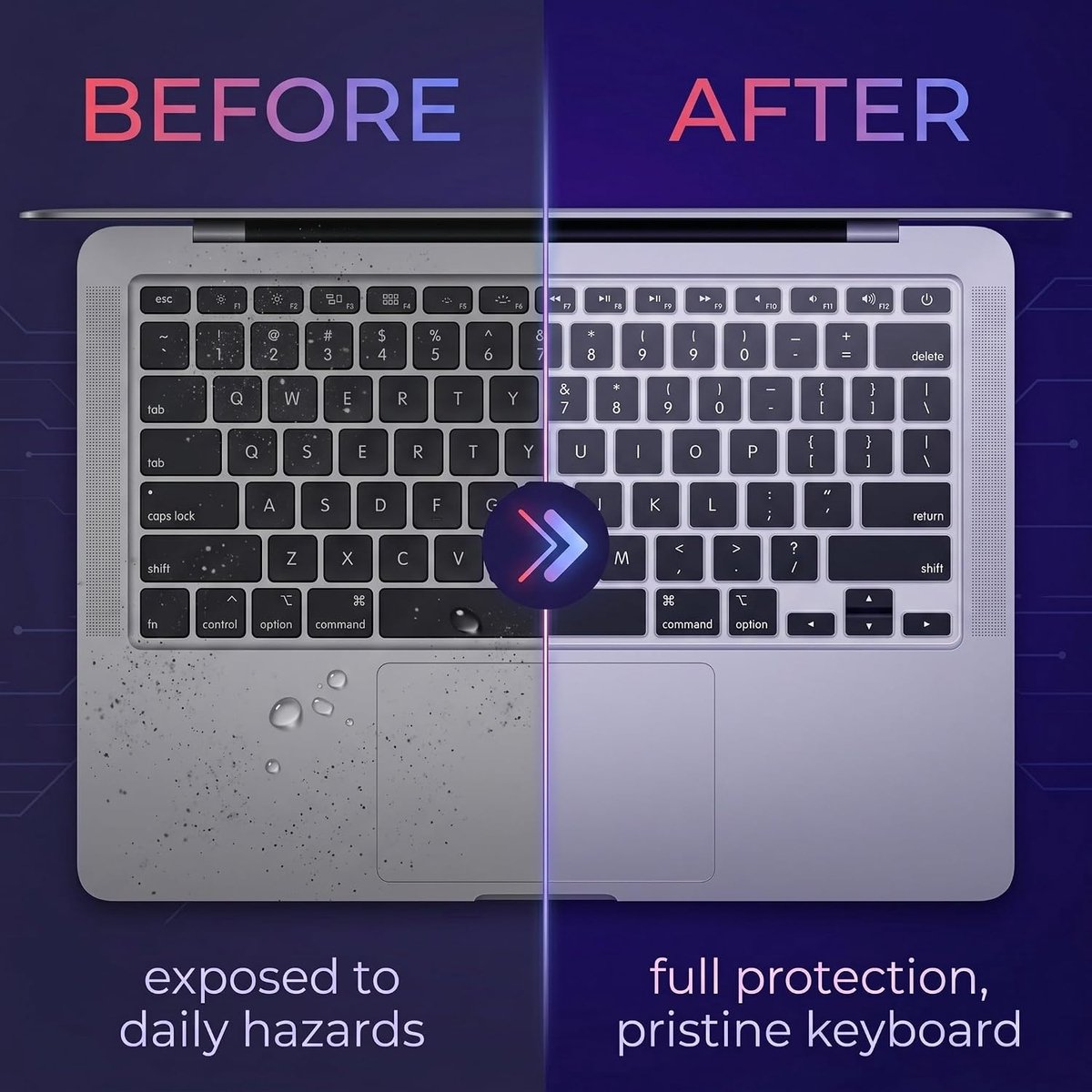 1 x beschermhoes voor toetsenbord Air 13, compatibel met MacBook Neo, Air, Pro 13/15, TPU, transparant, EU-design