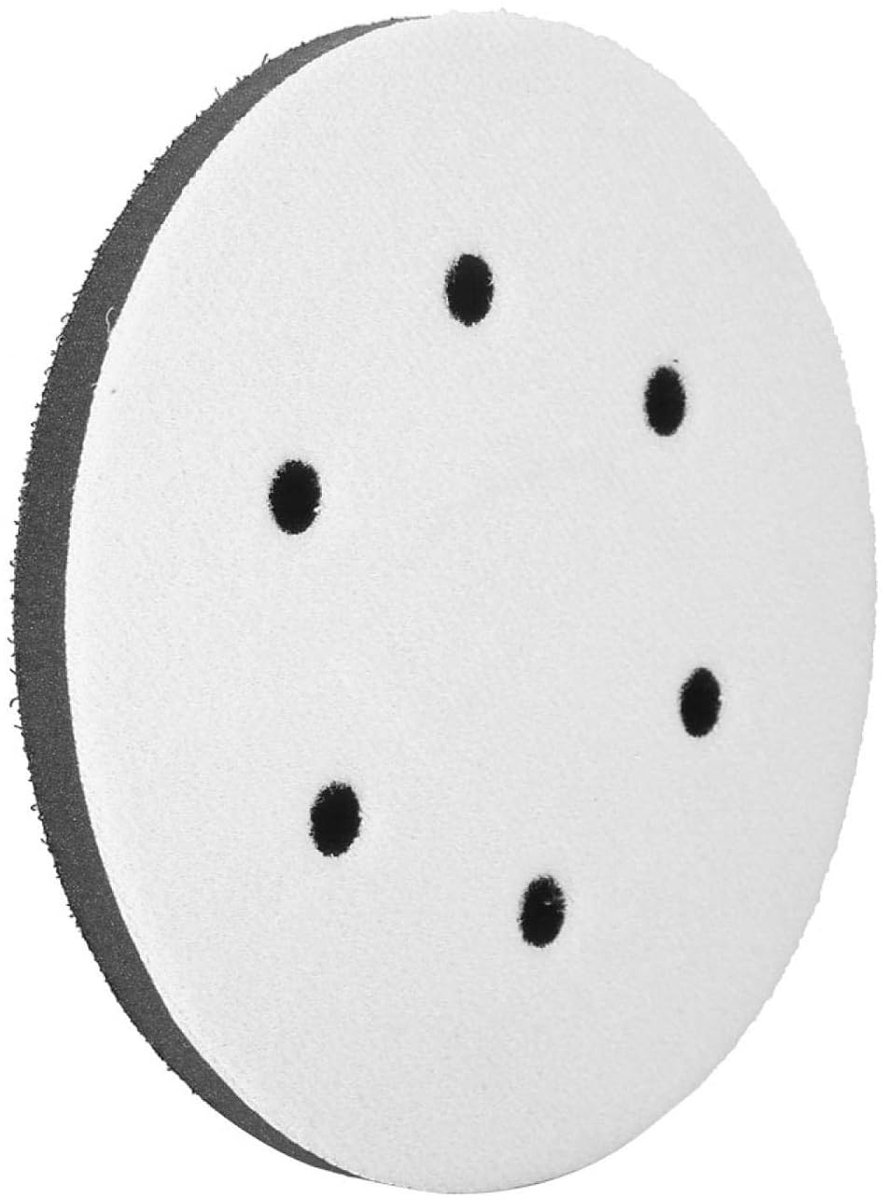 Dailygoods- Schuurpad 150 mm - Zachte Spons - 6 Gaten - Interface Kussen - Voor Polijstschijf - Geschikt voor Pneumatische Machines - Polijstpad
