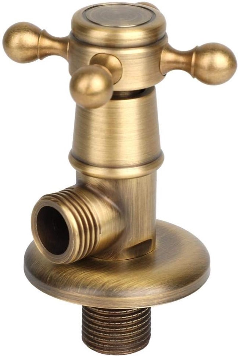 Dailygoods- Toilet Hoekventiel Driehoekig - Messing - Roestbestendig - Hoogwaardige Kwaliteit - Eenvoudige Installatie - Geschikt voor Sanitair - Hoek