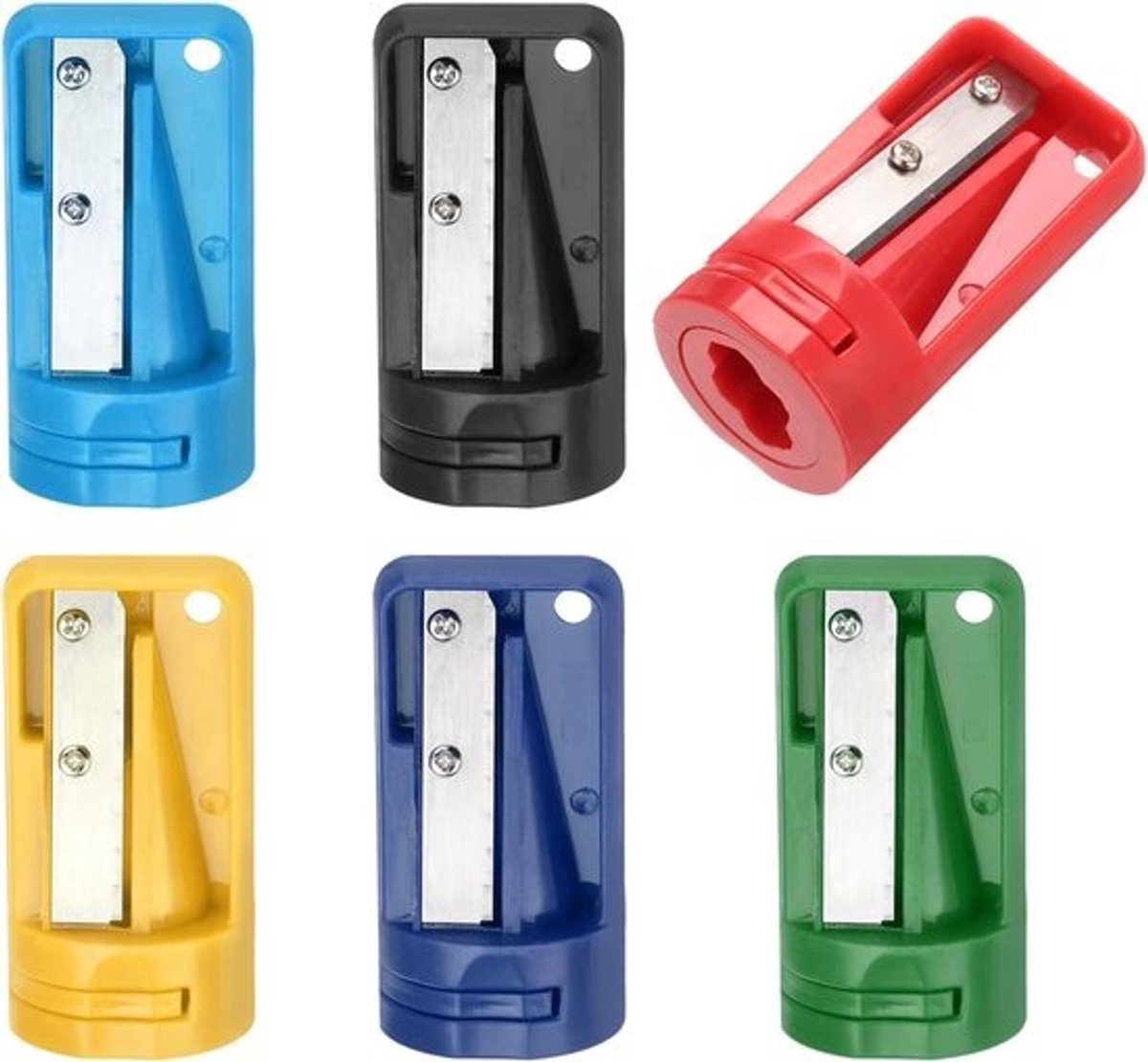 Puntenslijper Timmermanspotlood - Houtbewerking Potlood Slijper - Potloden Scherp Maken - Speciaal Voor Platte Potloden - 6 stuks 54x28x12 mm