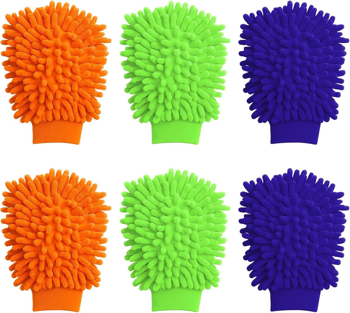 Dailygoods- Washandschoenen 6-delig - Microvezel - Autowashandschoenen - Reinigingshandschoenen - Autoverzorging - Zacht en Beschermend
