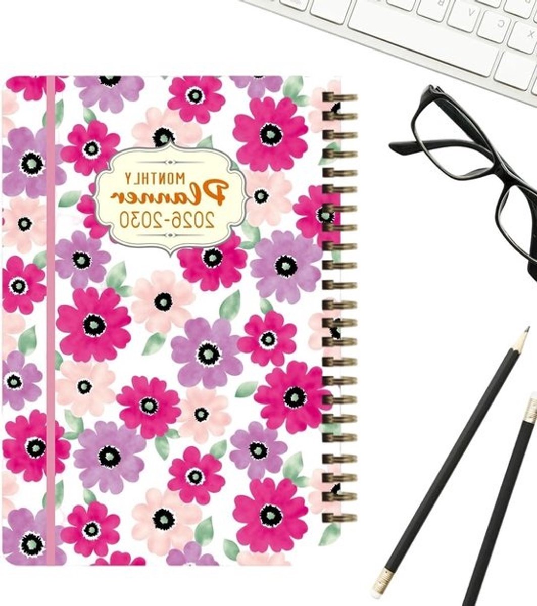 Maandkalender Planner - Jaarplanner Agenda - Tijdmanagement - 5-Jaars Planning - 21 x 15 cm - Stijl B