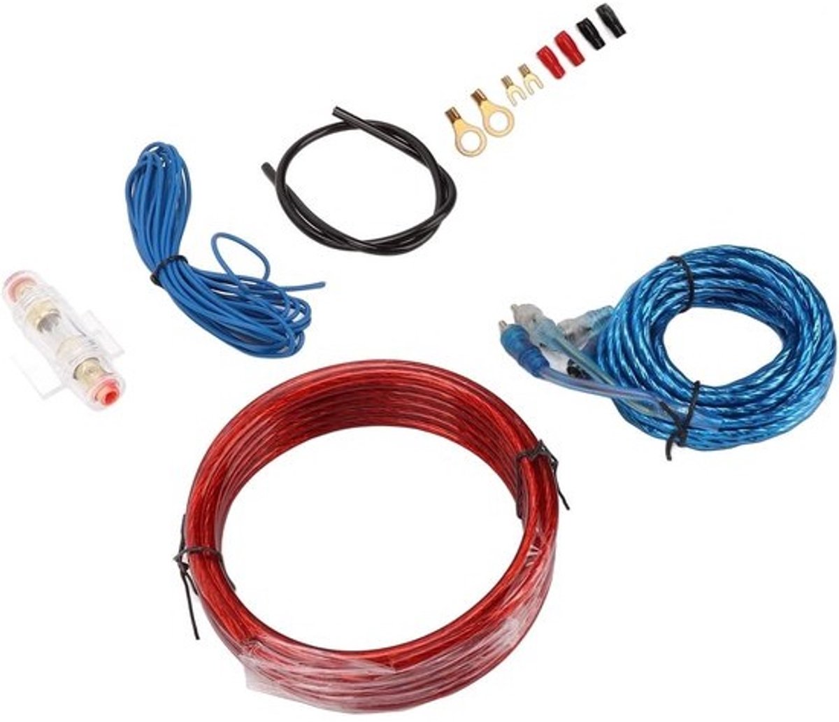 Versterkerbedradingsset - Audio Kabelset - Auto Audio - Hoge Dichtheid Kanalen - 8 Gauge - Zwart