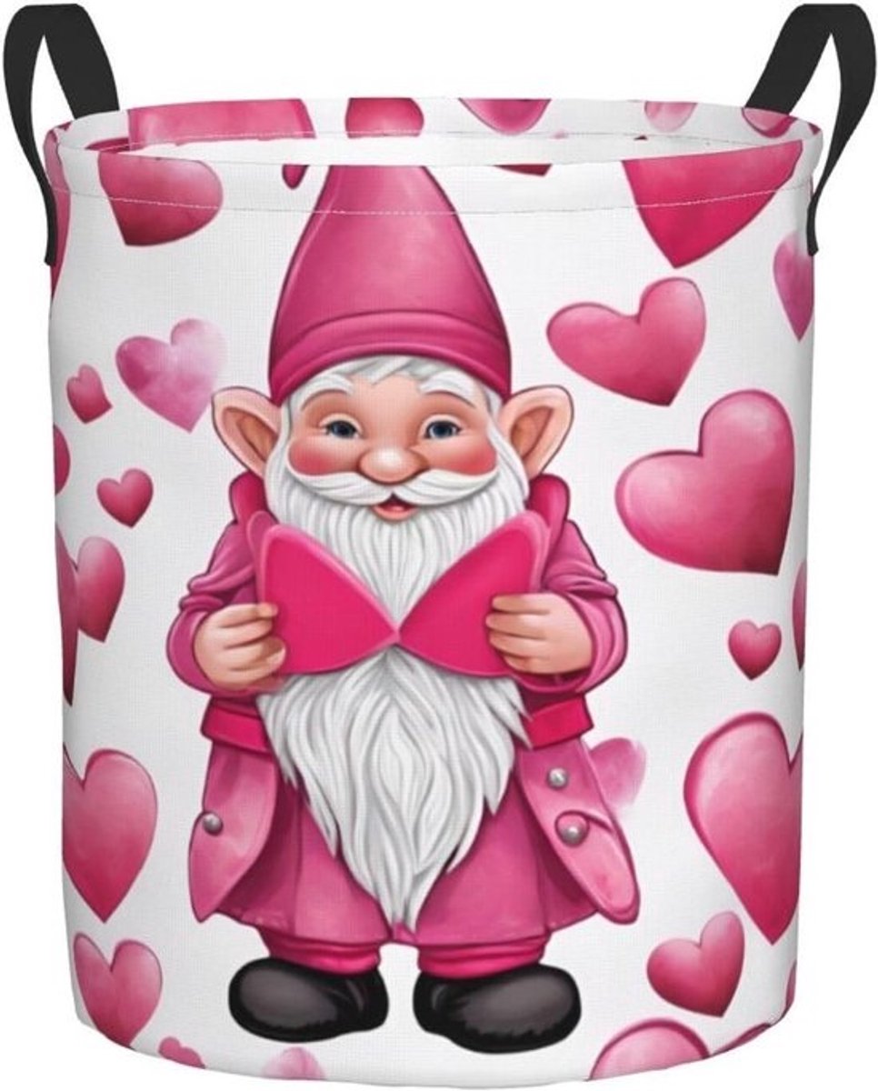 Wasmand Ronde - Kledingmand Opslag - Opbergen Kleding - Waterdicht Oxford Doek - 40x50 cm - Gnome Rozen