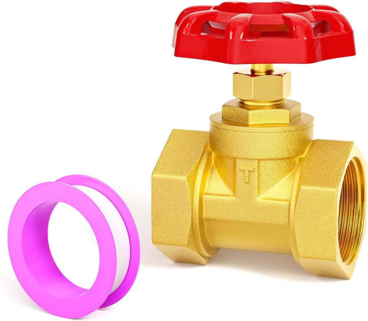 Dailygoods- Industriële Klep Heavy Duty - BSP DN25 - Robuust Ontwerp - Hoge Druk tot 1,5 MPa - Geschikt voor Water/Olie/Gas - Rode Handgreep - Afsluit