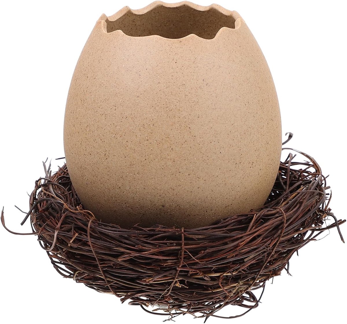 Keramische Vogel-eivormige Plantenbak met Unieke Hydroponische Vaas Geschikt voor Kleine Planten Vetplanten Decoratief als Cadeau voor Tuinliefhebbers
