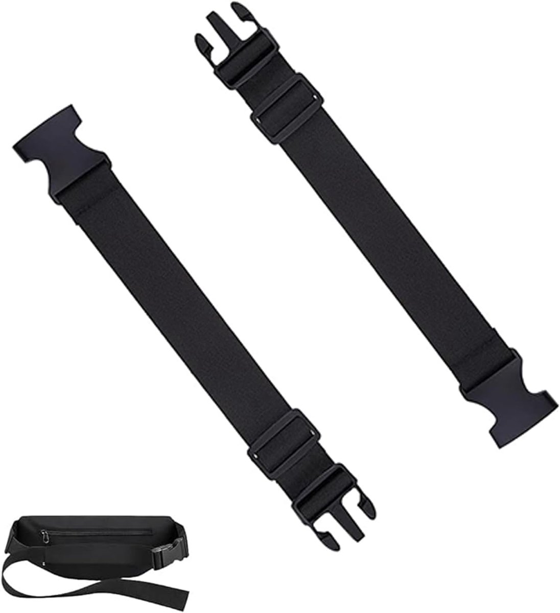 2 stuks Fanny Pack Extender, verstelbare elastische nylon riem