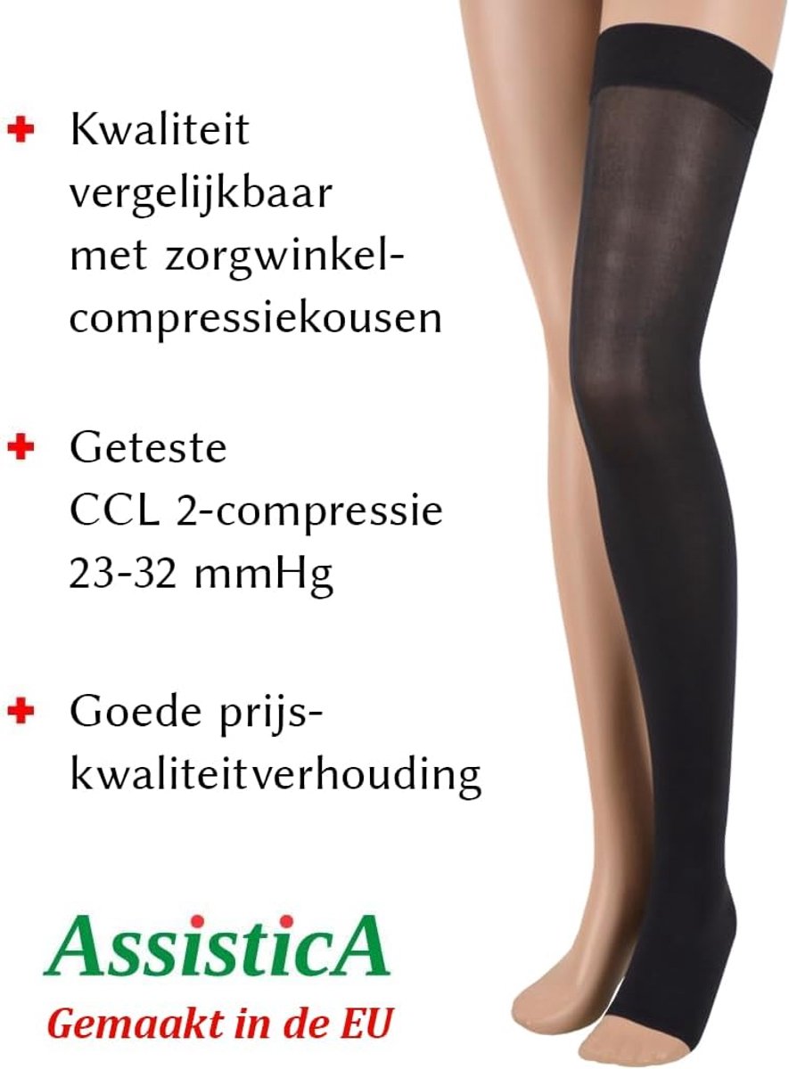 Kousen Klasse 2, 23-32 mmHg, M, 158-170 cm, Zwart