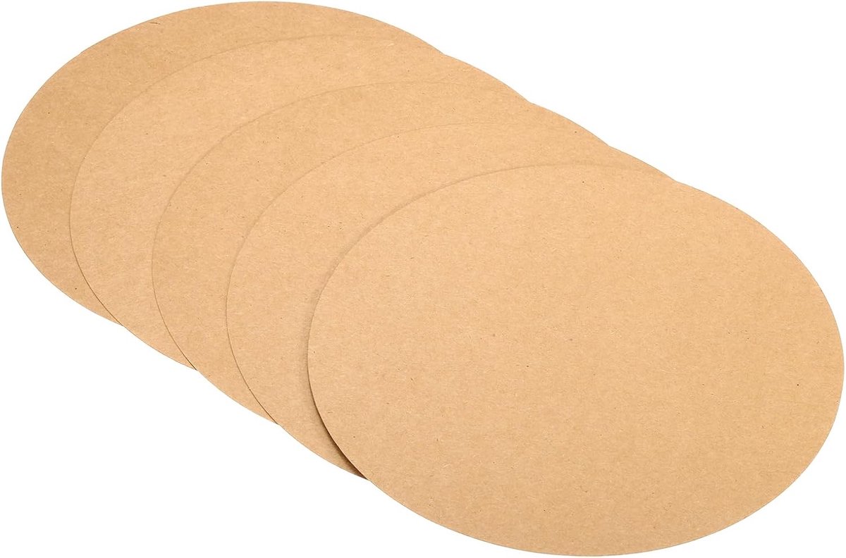 25 cm rond karton, papier, 25 stuks, blanco cirkels, schijven voor feest, decoratie, knutselen, kunst, tekenen, schrijven, bruin