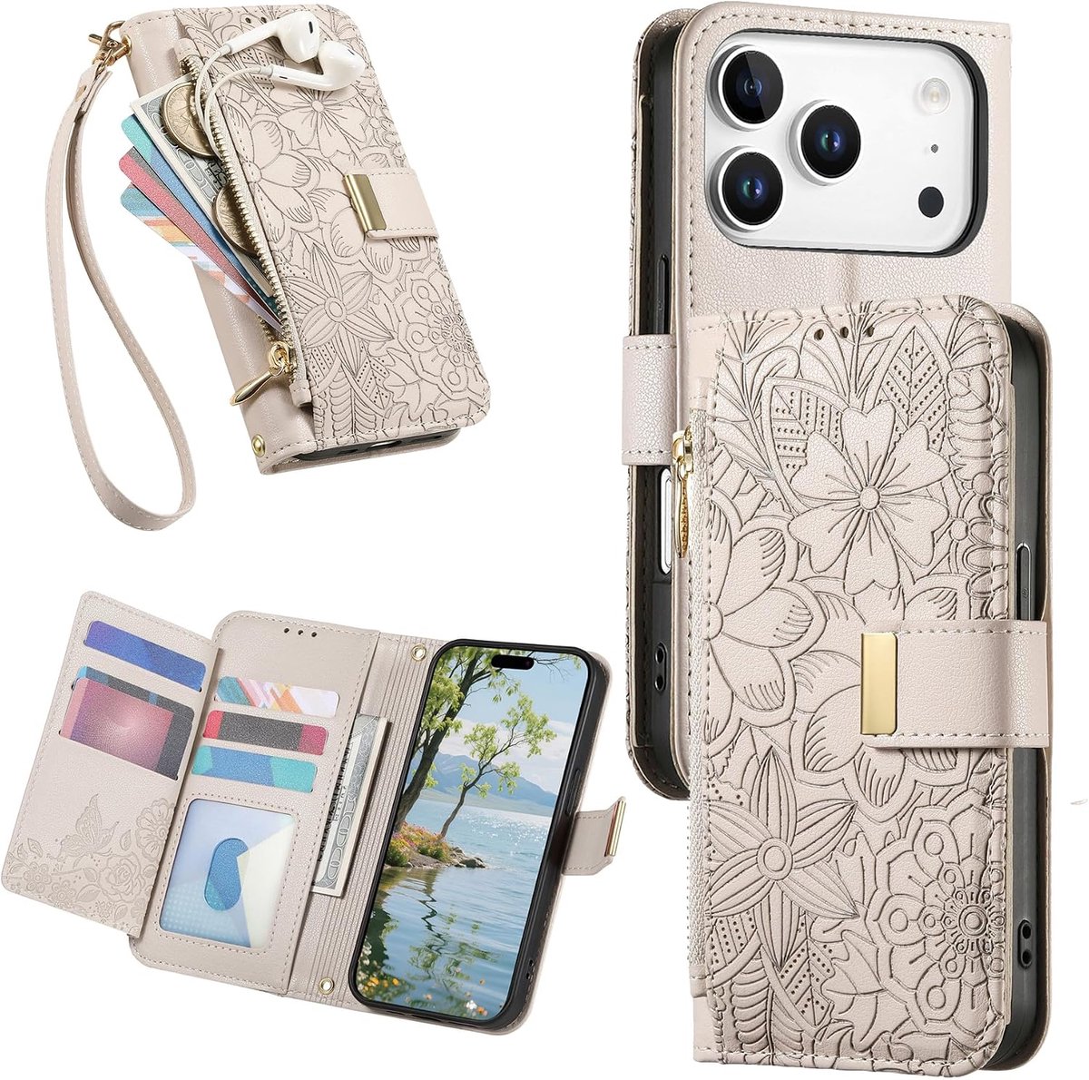 Portefeuille Hoesje voor iPhone 18 Pro Max/iphone 17 Pro Max HY Wit