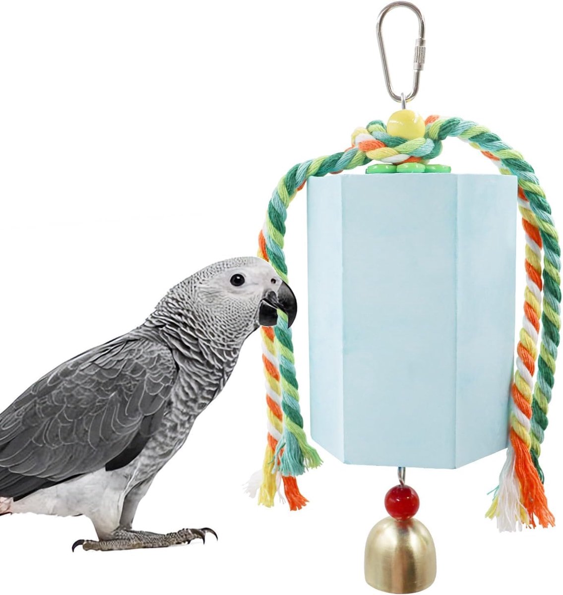Speelgoed met klokken, kooiaccessoires voor grijze papegaaien, amazone-papegaaien, parkieten, nimfparkieten, onscheidbaar, conures, quaker