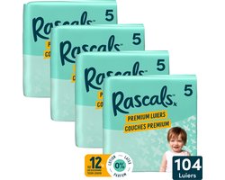 Rascals Premium Luiers Maat 5 6-11 KG 104 stuks