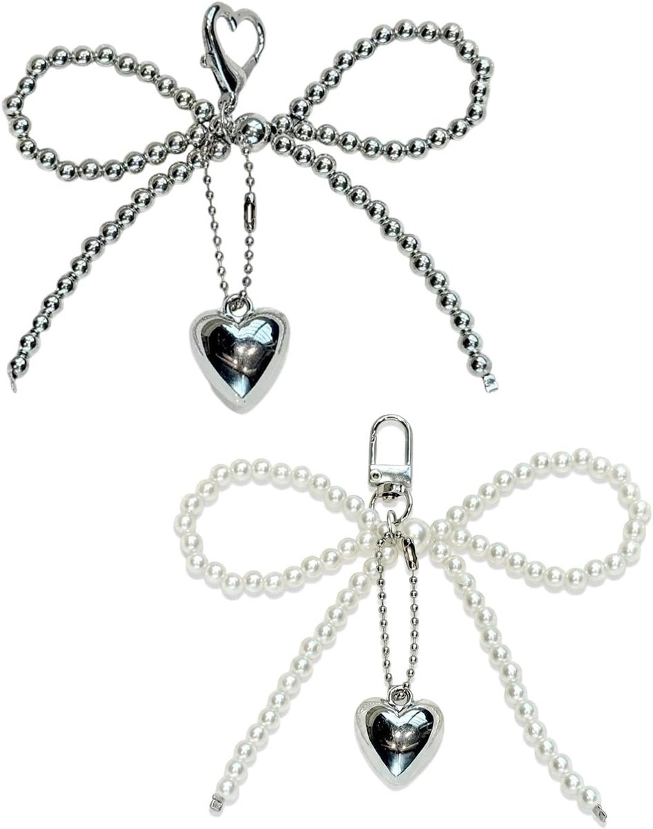 2 Stks Parel Liefde Sleutelhanger, Bagage Parel Hanger, Leuke Auto Hanger, Dagelijkse Gift, Reizen Souvenir Cadeau.