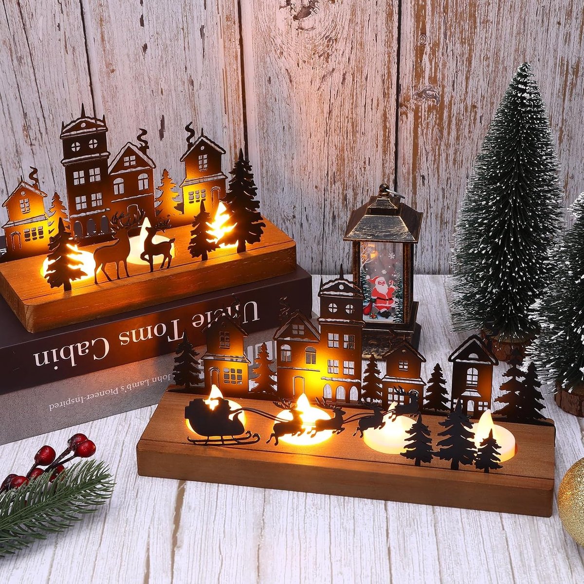 Adventskrans Theelichthouder - Type A - Houten Kaarsenstandaard - Voor Kerstdecoratie – foto 5