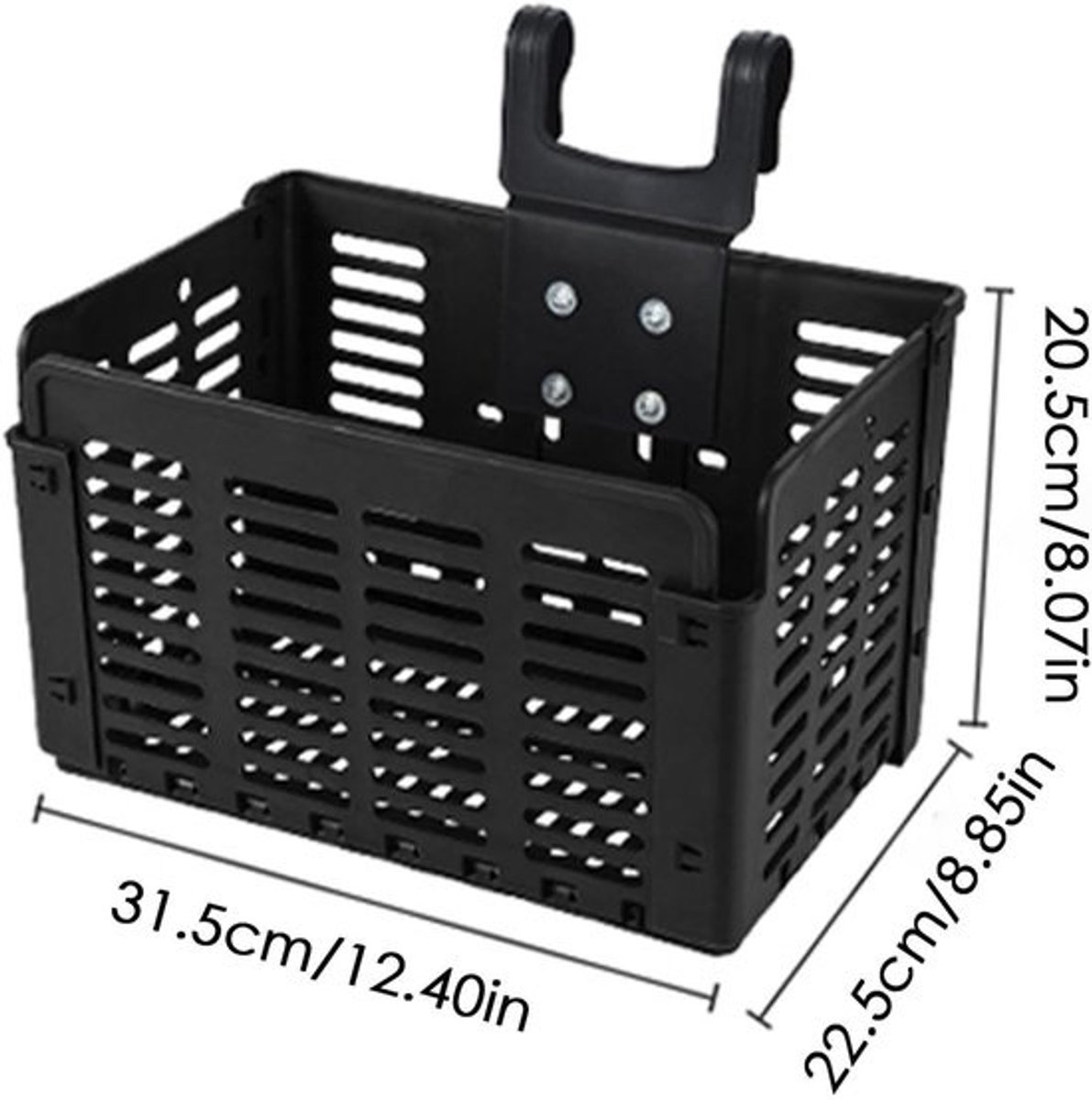 Fietsmand Achter - Bagagemand Fiets - Boodschappen Vervoeren - Afneembaar en Roestvrij - 40 x 293 x 8 cm - Zwart