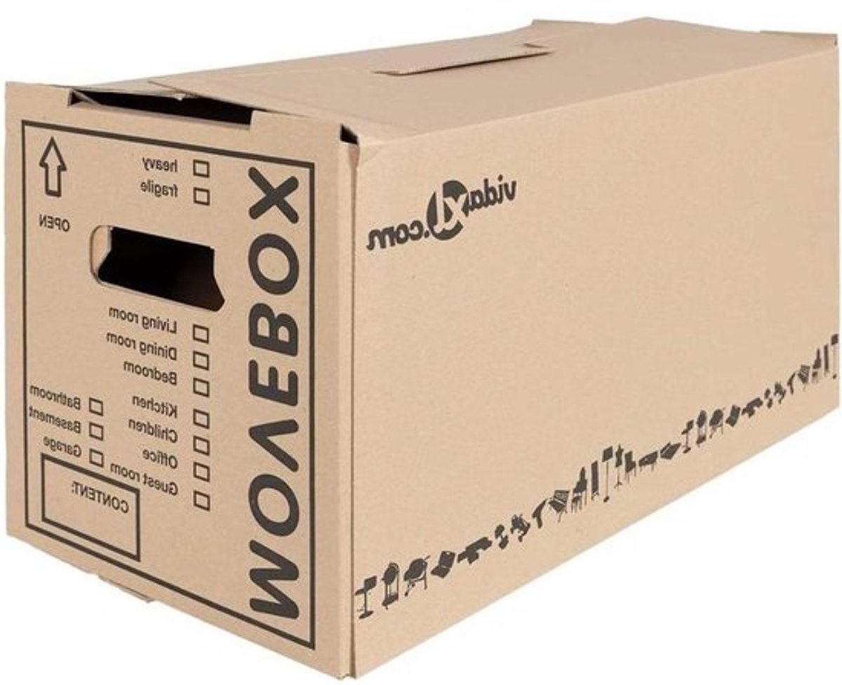 Verhuisdozen - Opbergdozen Karton - Spullen Opslaan - Versterkte Randen - 59 x 315 x 315 cm - Naturel