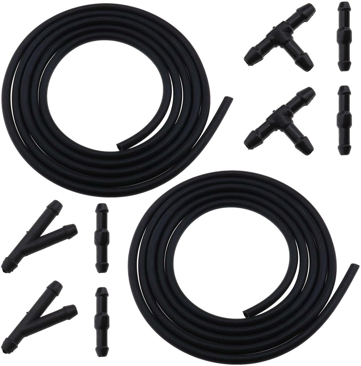 Dailygoods- Wasmachine Slang met Waterstop - Ruitensproeierslang - Slangverbindingen - 2 Meter - Rubber - Duurzaam - Ruitensproeier Slang