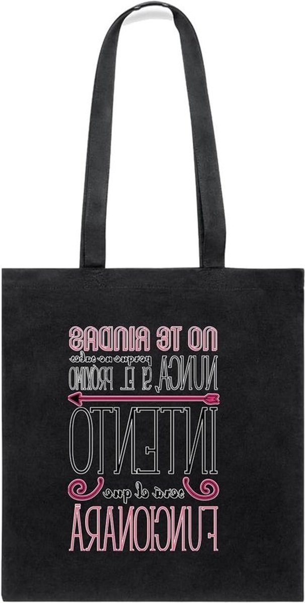 Katoenen Boodschappentas - Draagtas Stoffen Tas - Dagelijkse Boodschappen - Motiverende Tekst - 35 x 39 cm - Niet gespecificeerd