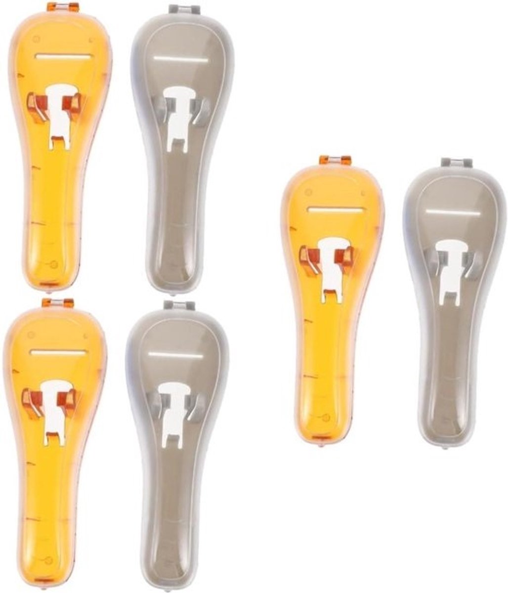 Scheermes Opbergdoos - Scheermes Etui Houder - Veilig Reizen - Met Gesp Bevestiging - 16.5x6x3.5cm - Oranje Grijs