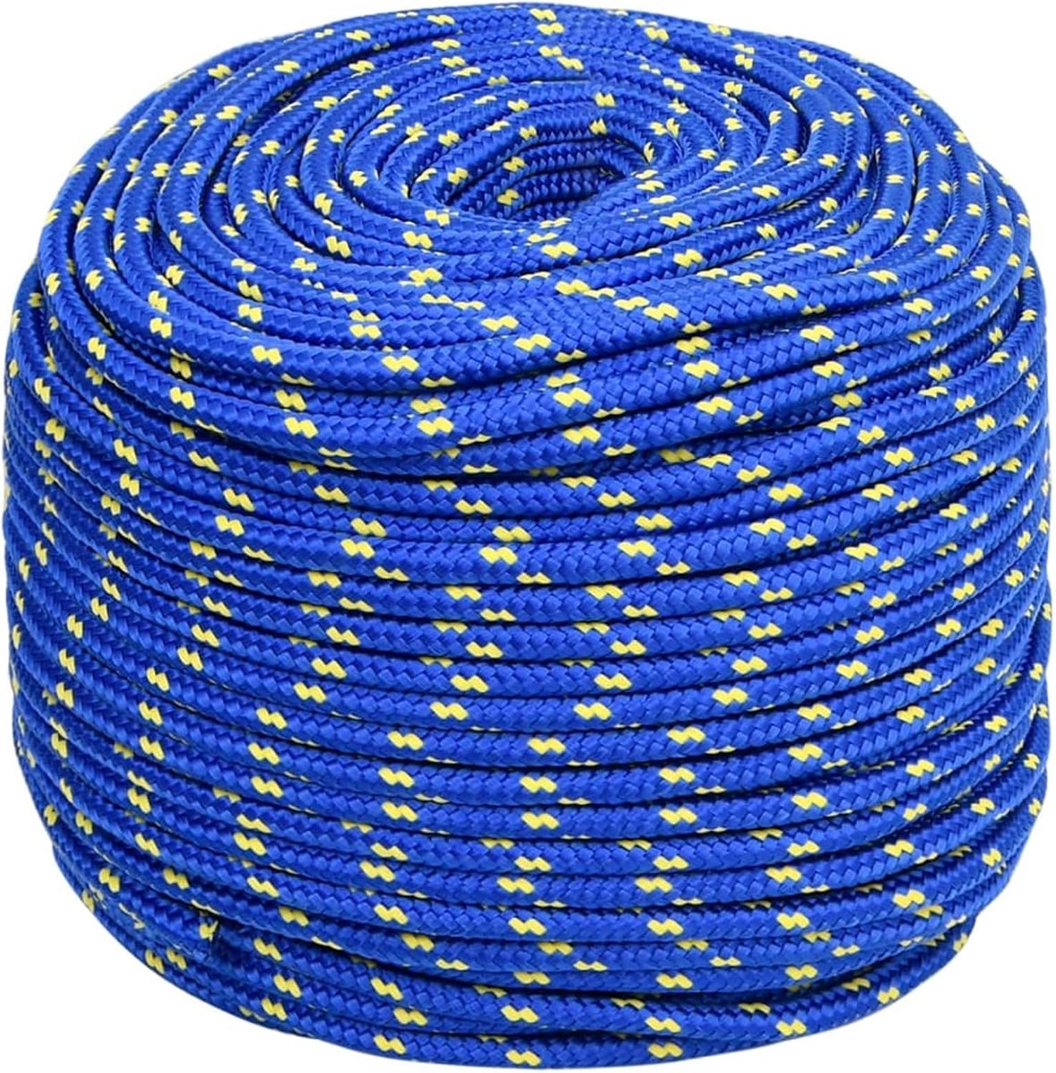 Touw 6 mm × 25 m, blauw, van polypropyleen, weerbestendig, slijtvast, voor zeilboten, jachten, vastmaken en kamperen