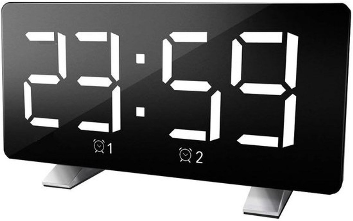 Digitale wekker met LED-display - polyfone alarmen, instelbare helderheid en USB-oplaadpoort