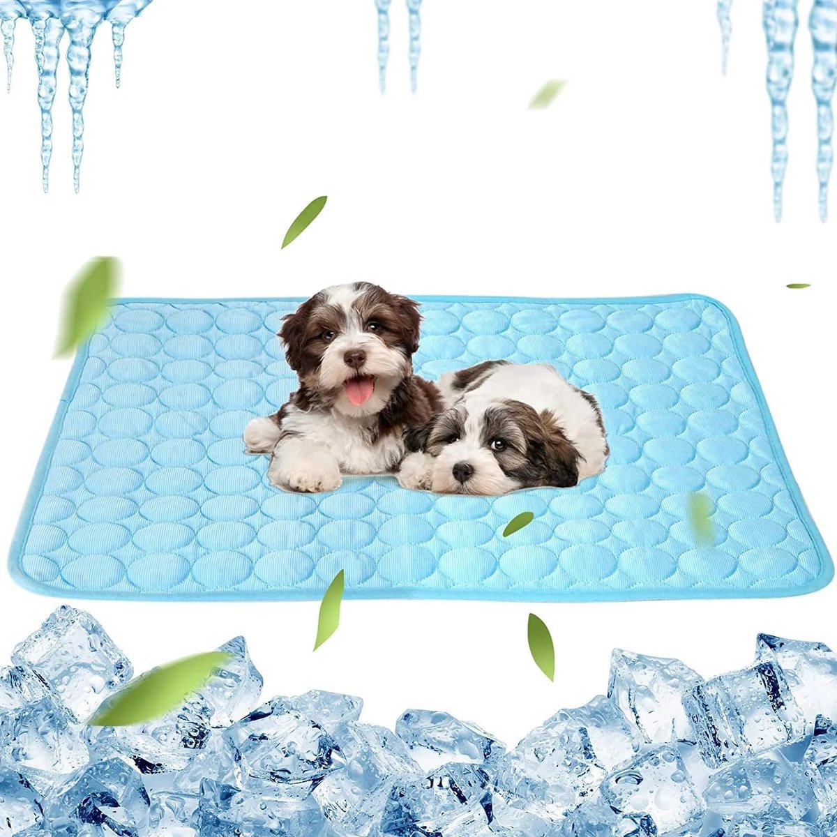 Koelmat voor honden, koeldeken voor honden,70 x 55cm, van ijszijdemateriaal, wasbaar koelkussen, goede warmteafvoer, voor huisdieren en katten, huisdierkoelmat voor zomer, thuis, onderweg of in de