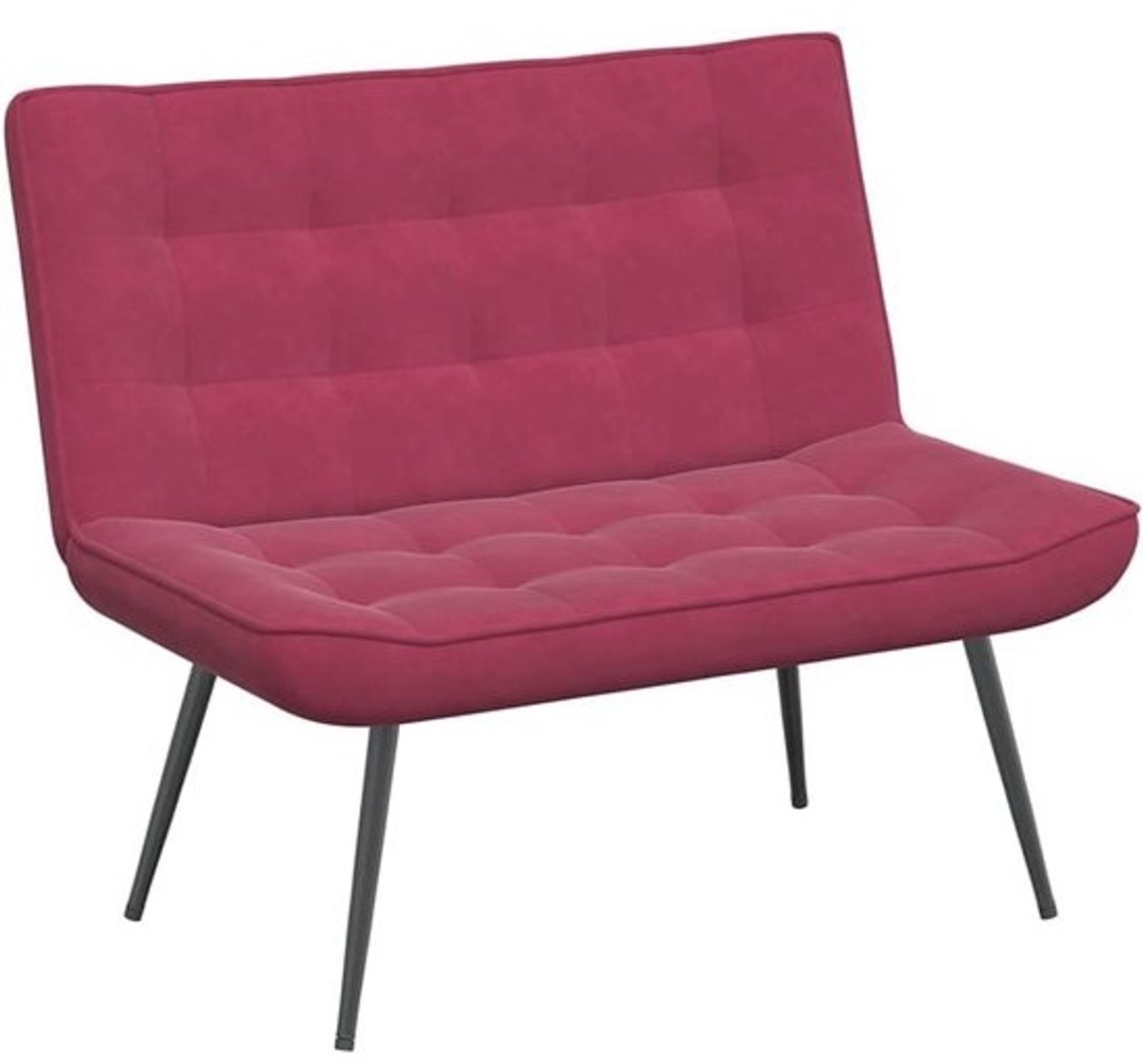 Fluwelen bank 110x74x84 cm wijnrood - Eetkamerbank tweezits hallbank zitbank