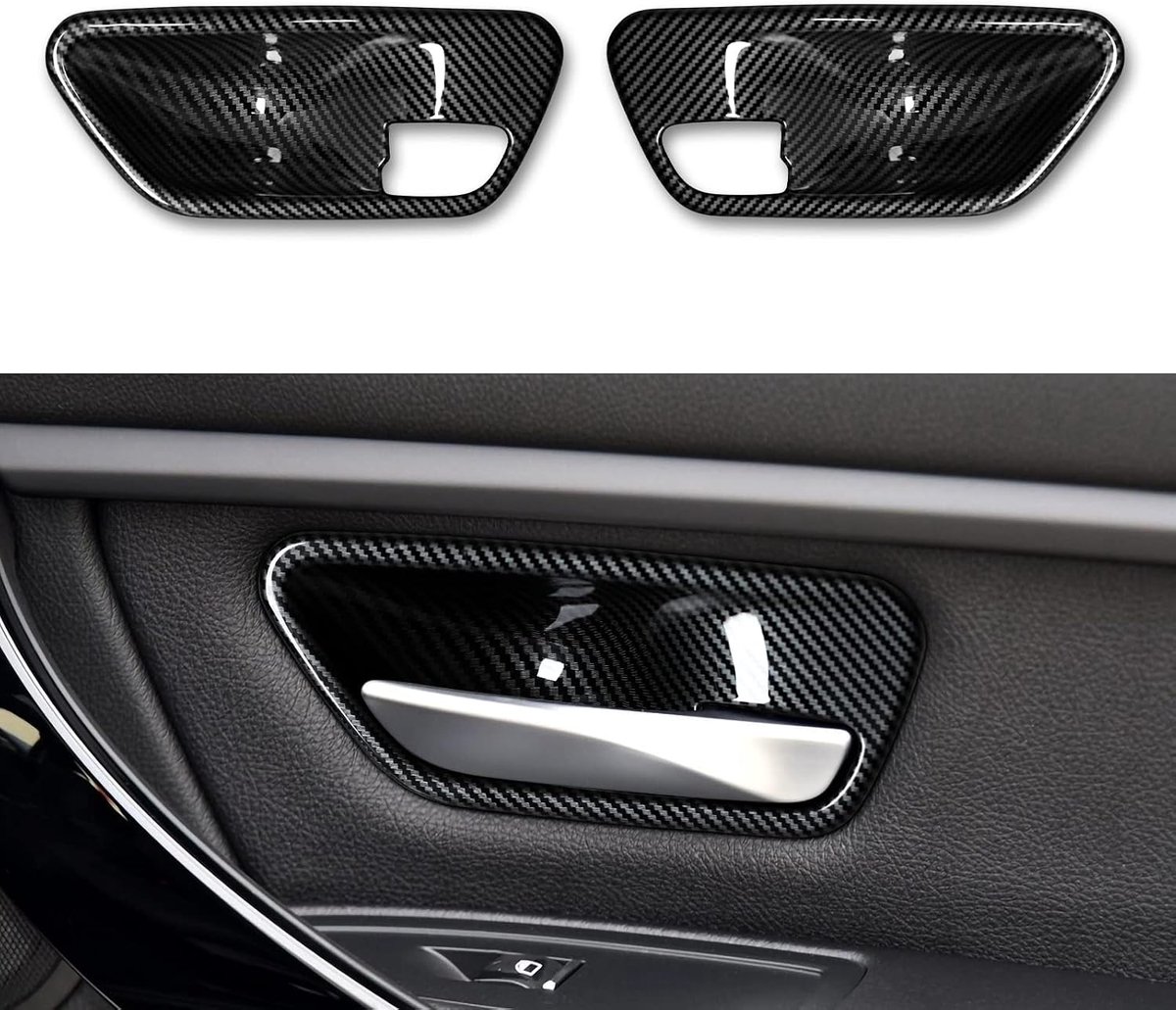 2 stuks autostickers afdekking ABS decoratie cover trim compatibel met BMW 3-serie 4-serie F30 F31 F34 3GT F32 F33 F36 binnendeur accessoires