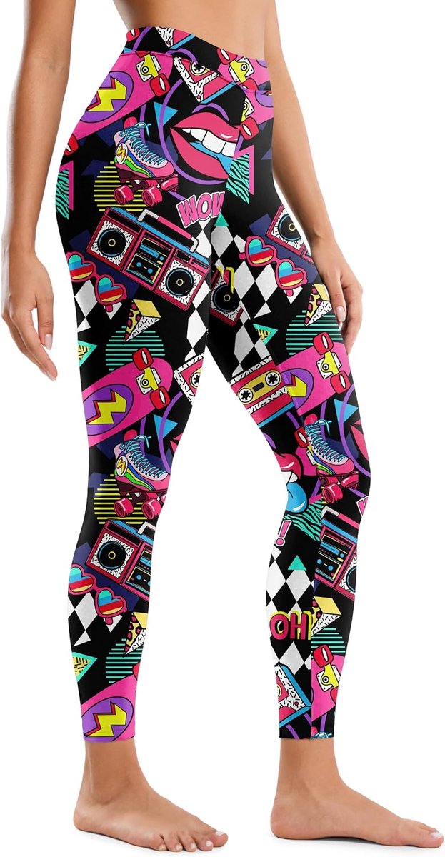 Leggings voor dames, yoga, fitness, leggings, zomer, print, sportbroek