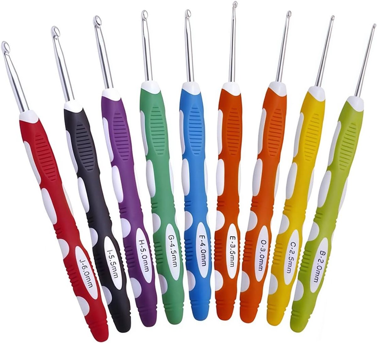 Haaknaalden Set Extra Lange Handvat Comfort Grip Breinaalden Voor Artritische Handen Beginners Geavanceerde Craft Garen Levert