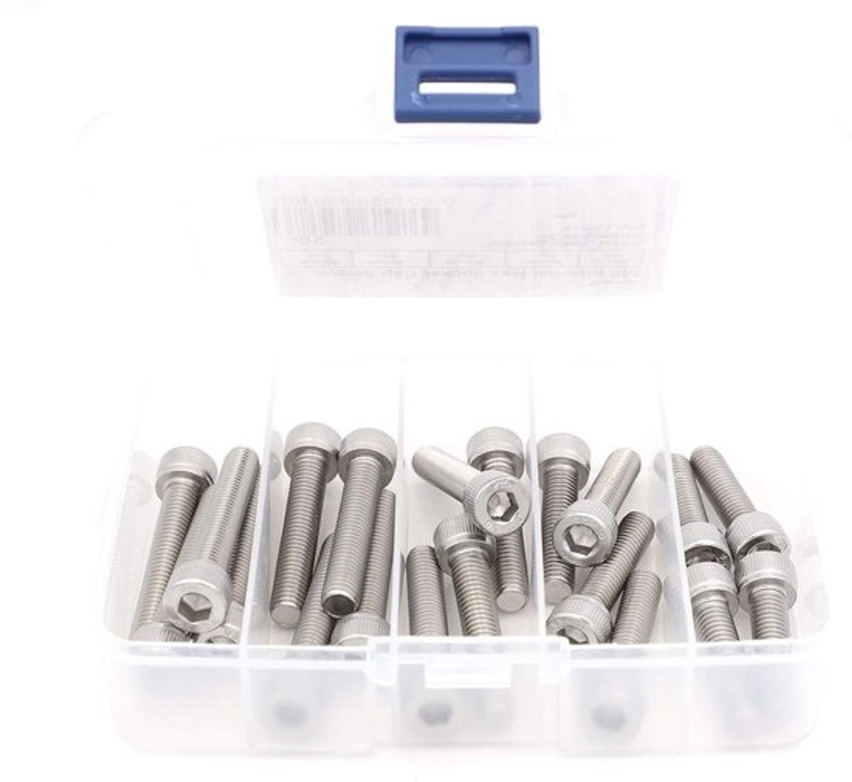Zeskantschroeven RVS - Inbusschroeven Kolomschroeven - Bevestigen van onderdelen - Volledig geschroefd - M8 x 30-50 mm 20 stuks - Zilver