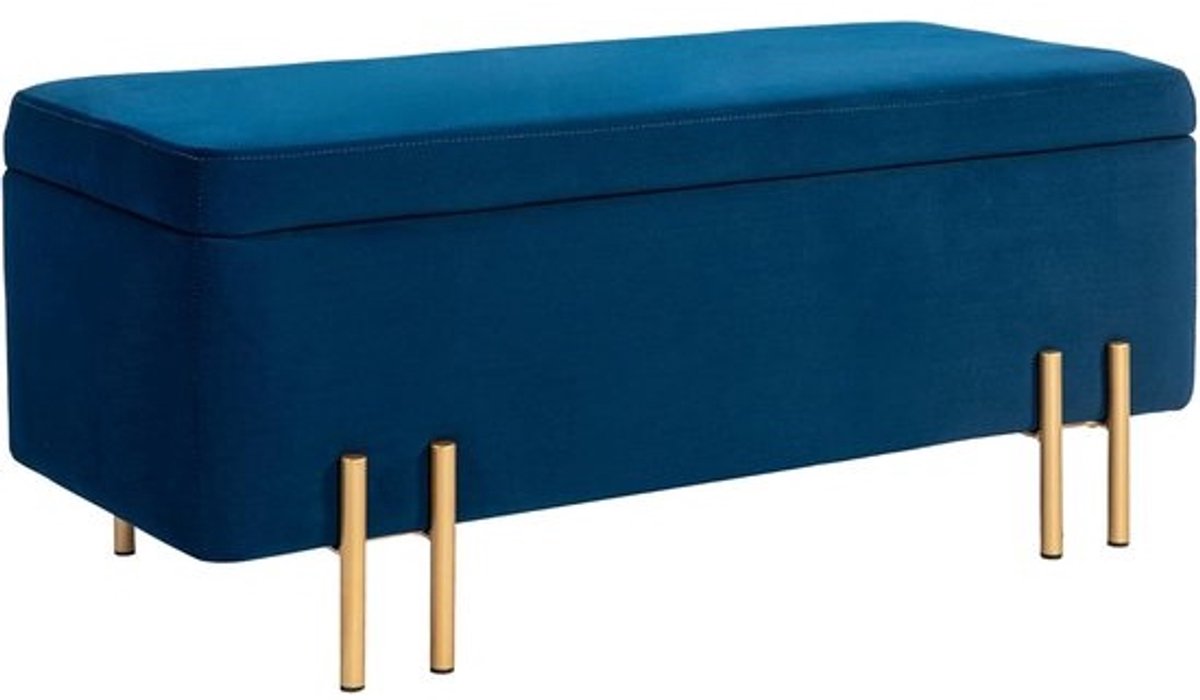 Sitzbank met Opbergruimte - Polsterbank voor Woonkamer en Entree - Donkerblauw 100 x 40 x 42 cm