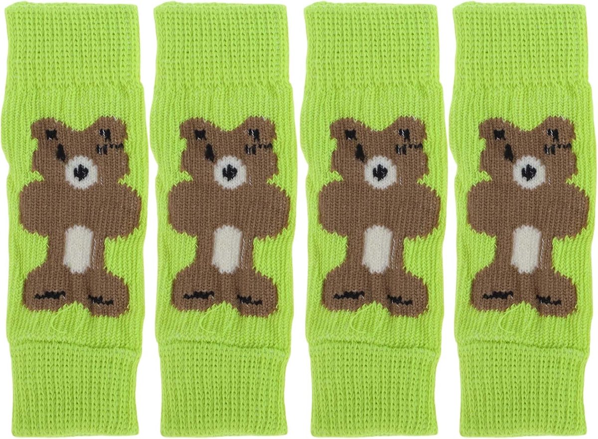 Pack van 4 Hondenbeenwarmers Winter Zachte Warme Gebreide Hondenbeen Sokken Hondenbeenbeschermers Gezamenbescherming Geschikt Voor Kleine Honden Kittens Puppy's Medium Groen Beer