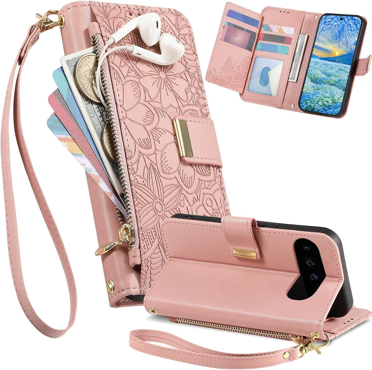 Portemonnee Hoesje voor Google Pixel 11 Pro XL - HHY Roze