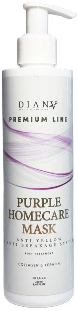 Diana Beauty & Creative Premium Line Purple - Anti-geel haarmasker voor blond haar - Keratine en jojobaolie - 250 ml