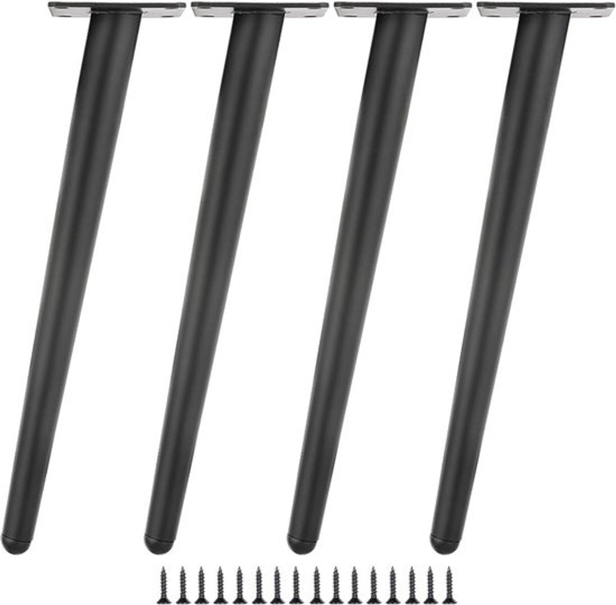 Set van 4 Zwarte Metalen Meubelpoten 40 cm - Robuuste Kast- en Bankpoten