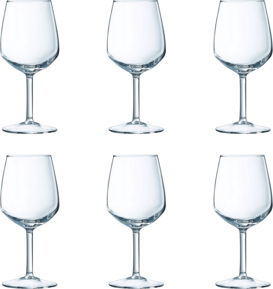 Arcoroc Silhouette Wijnglazen 25 cl / 250 ml | Set van 6 Stuks | Geschikt voor Witte Wijn | Glas | Vaatwasserbestendig | Voor Thuis en Horeca